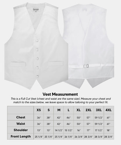 Vittorio Farina Men's Satin Vest, Necktie, Bow Tie and Pocket Square Set (White Back) - White - Vest Set - Vittorio Farina