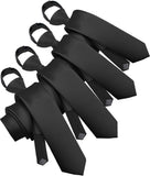 Vittorio Farina Men's Satin Zipper Necktie (Multipack) - Black - Necktie - Vittorio Farina