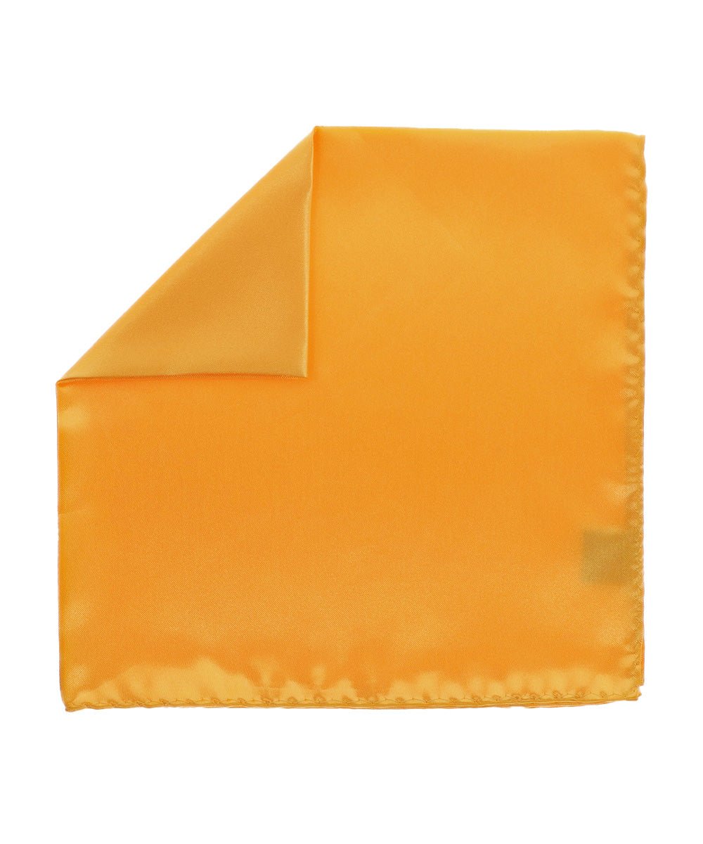 Vittorio Farina Men's Silky Satin Square Pocket Square - Amber - Pocket Square - Vittorio Farina