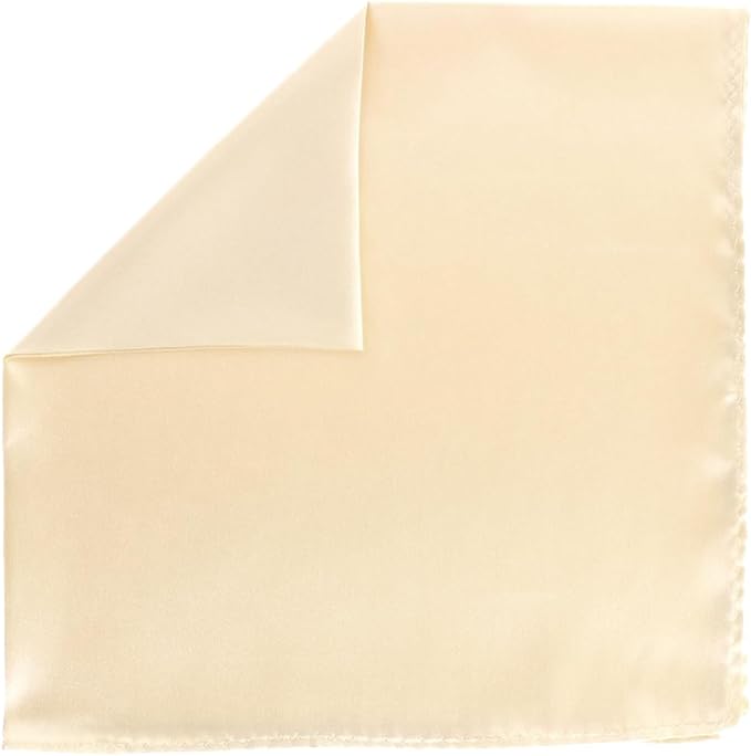 Vittorio Farina Men's Silky Satin Square Pocket Square - Beige - Pocket Square - Vittorio Farina