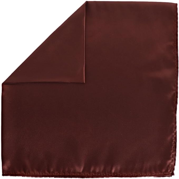 Vittorio Farina Men's Silky Satin Square Pocket Square - Brown - Pocket Square - Vittorio Farina