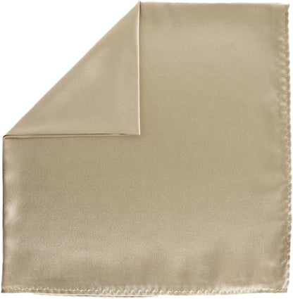 Vittorio Farina Men's Silky Satin Square Pocket Square - Gold - Pocket Square - Vittorio Farina