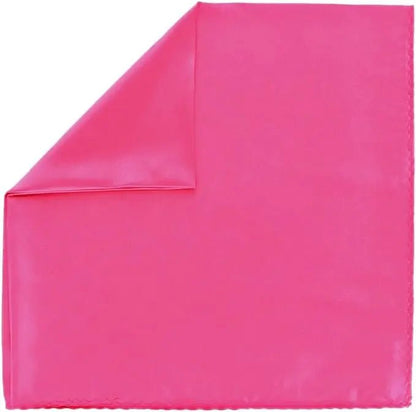 Vittorio Farina Men's Silky Satin Square Pocket Square - Hot Pink - Pocket Square - Vittorio Farina
