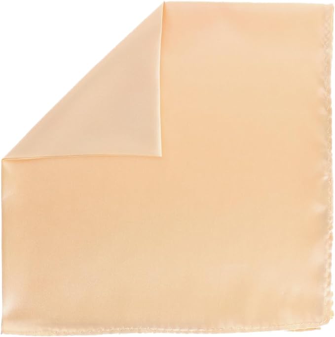 Vittorio Farina Men's Silky Satin Square Pocket Square - Ivory - Pocket Square - Vittorio Farina