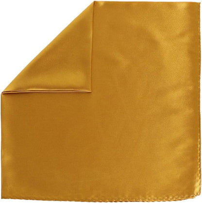 Vittorio Farina Men's Silky Satin Square Pocket Square - Mustard Yellow - Pocket Square - Vittorio Farina
