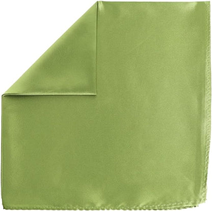 Vittorio Farina Men's Silky Satin Square Pocket Square - Olive Green - Pocket Square - Vittorio Farina