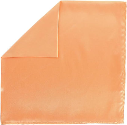 Vittorio Farina Men's Silky Satin Square Pocket Square - Peach - Pocket Square - Vittorio Farina