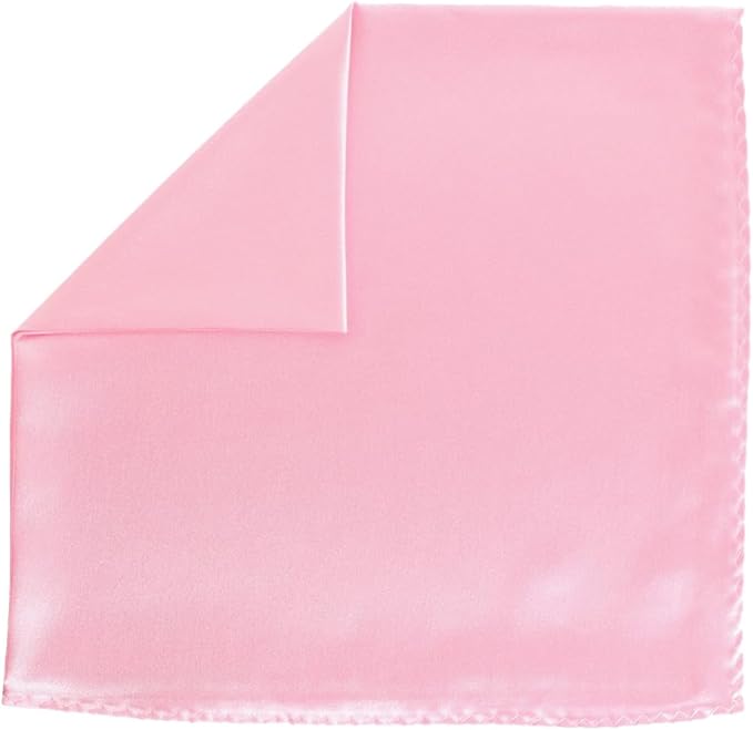 Vittorio Farina Men's Silky Satin Square Pocket Square - Pink - Pocket Square - Vittorio Farina