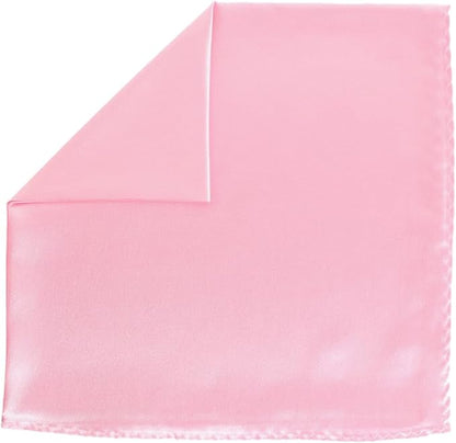 Vittorio Farina Men's Silky Satin Square Pocket Square - Pink - Pocket Square - Vittorio Farina