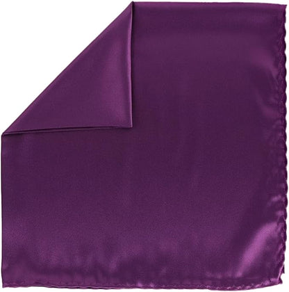 Vittorio Farina Men's Silky Satin Square Pocket Square - Plum - Pocket Square - Vittorio Farina