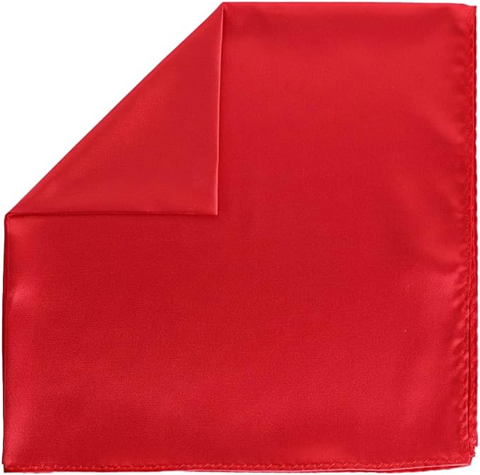 Vittorio Farina Men's Silky Satin Square Pocket Square - Red - Pocket Square - Vittorio Farina