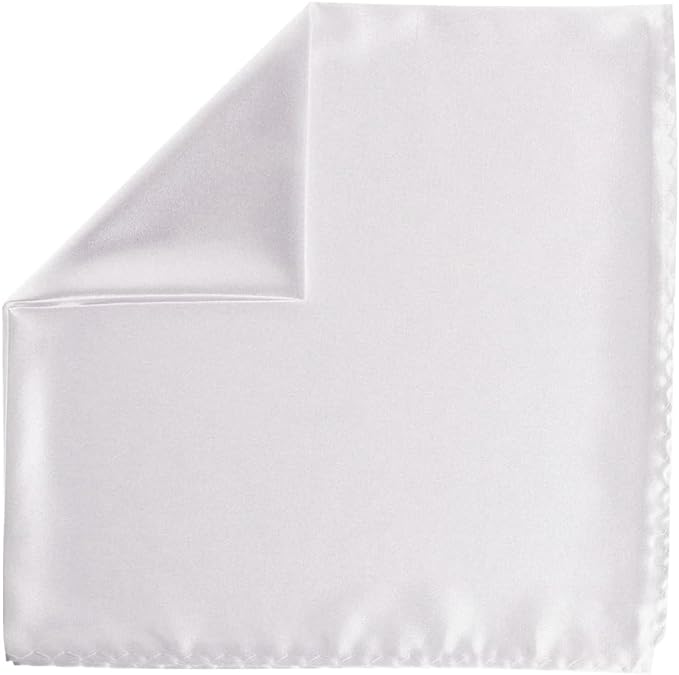 Vittorio Farina Men's Silky Satin Square Pocket Square - White - Pocket Square - Vittorio Farina