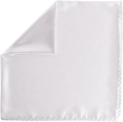 Vittorio Farina Men's Silky Satin Square Pocket Square - White - Pocket Square - Vittorio Farina