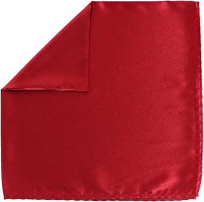 Vittorio Farina Men's Silky Satin Square Pocket Square - Wine - Pocket Square - Vittorio Farina