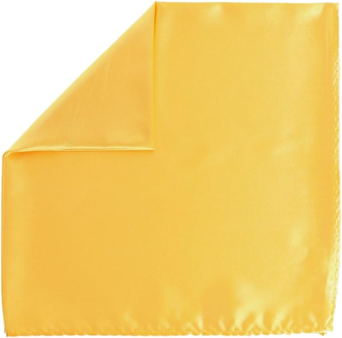 Vittorio Farina Men's Silky Satin Square Pocket Square - Yellow - Pocket Square - Vittorio Farina