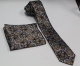 Vittorio Farina Men's Skinny Design Satin Necktie and Pocket Square - SD-0001 - Necktie & Pocket Square - Vittorio Farina