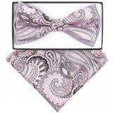 Vittorio Farina Men's Two Tone Design Bow Tie & Pocket Square in Gift Box - tbh-1102 - Bow Tie & Pocket Square - Vittorio Farina