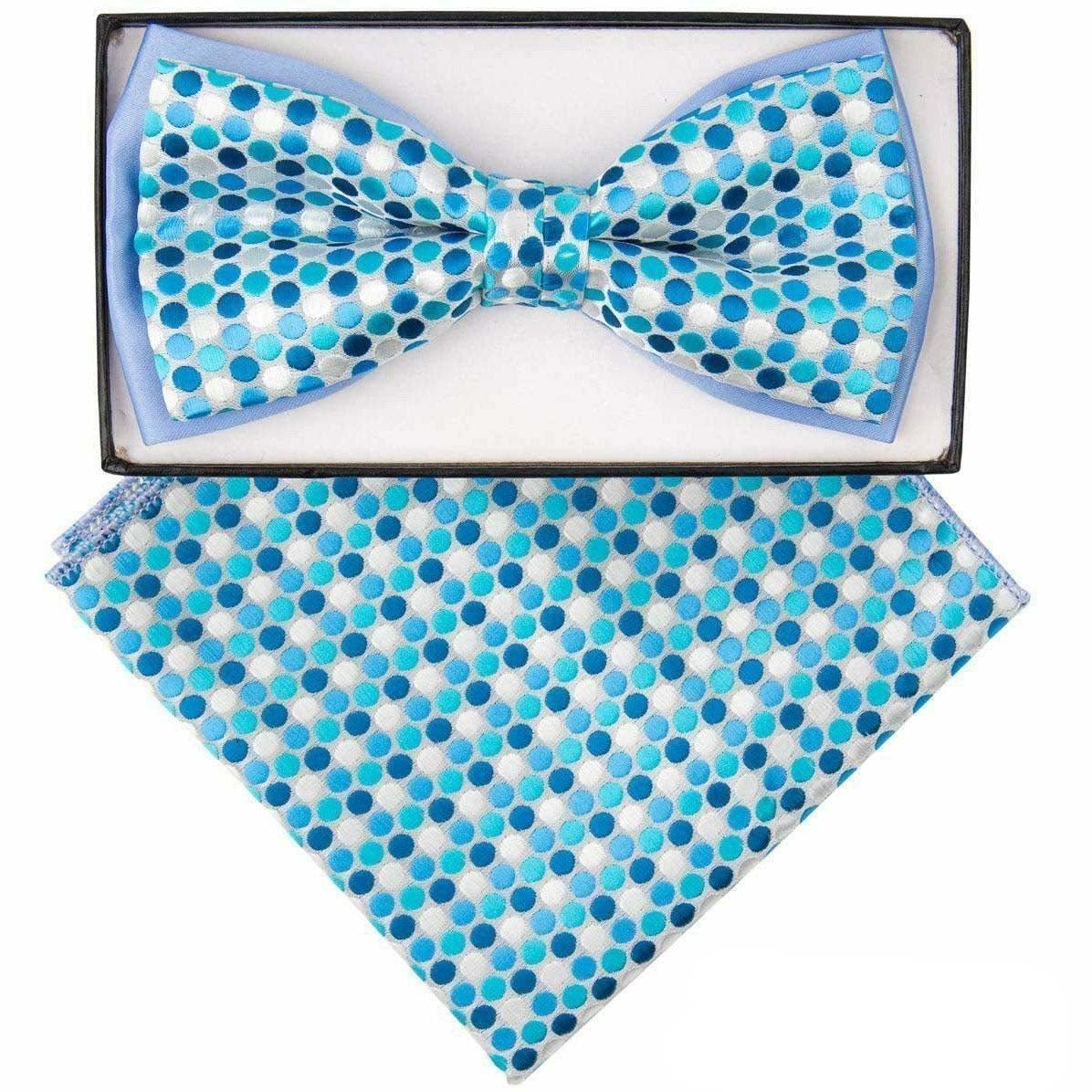 Vittorio Farina Men's Two Tone Design Bow Tie & Pocket Square in Gift Box - tbh-1115 - Bow Tie & Pocket Square - Vittorio Farina