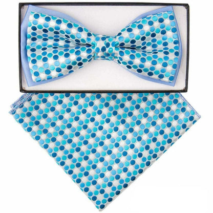 Vittorio Farina Men's Two Tone Design Bow Tie & Pocket Square in Gift Box - tbh-1115 - Bow Tie & Pocket Square - Vittorio Farina