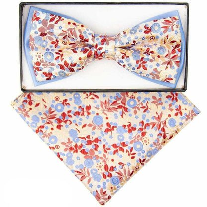 Vittorio Farina Men's Two Tone Design Bow Tie & Pocket Square in Gift Box - tbh-1120 - Bow Tie & Pocket Square - Vittorio Farina