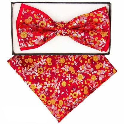 Vittorio Farina Men's Two Tone Design Bow Tie & Pocket Square in Gift Box - tbh-1120 - Bow Tie & Pocket Square - Vittorio Farina