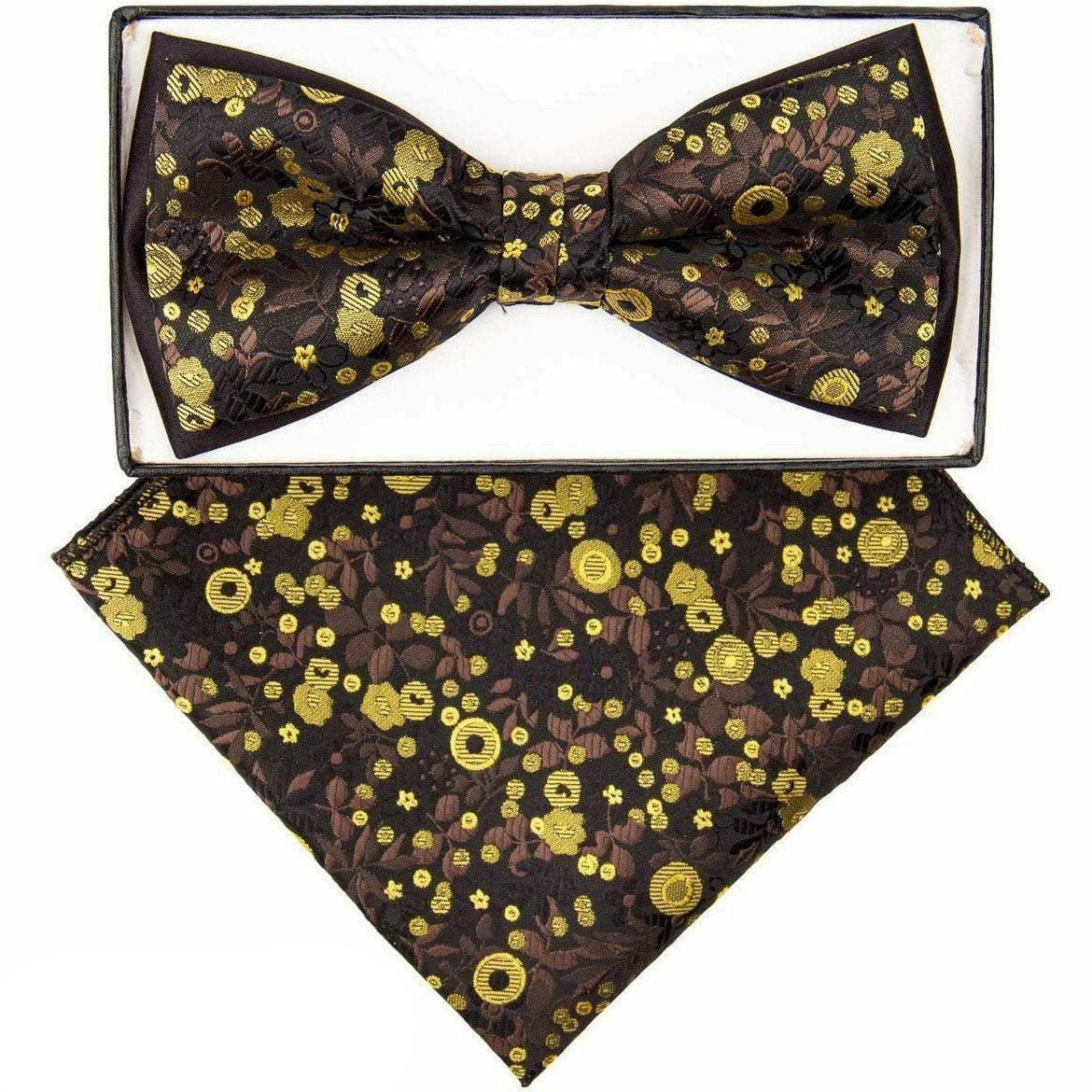 Vittorio Farina Men's Two Tone Design Bow Tie & Pocket Square in Gift Box - tbh-1124 - Bow Tie & Pocket Square - Vittorio Farina