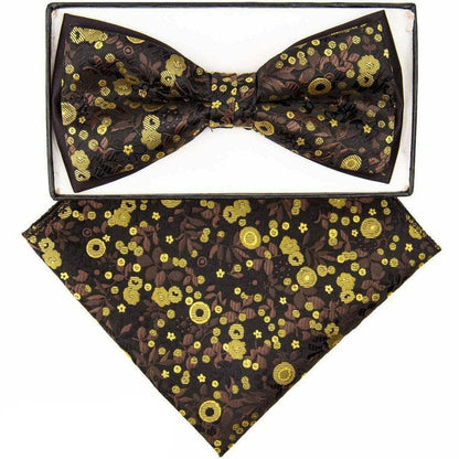 Vittorio Farina Men's Two Tone Design Bow Tie & Pocket Square in Gift Box - tbh-1124 - Bow Tie & Pocket Square - Vittorio Farina