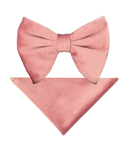 Vittorio Farina Men's Velvet Teardrop Bow Tie & Pocket Square in Gift Box - Blush - Bow Tie & Pocket Square - Vittorio Farina