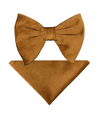 Vittorio Farina Men's Velvet Teardrop Bow Tie & Pocket Square in Gift Box - Brown - Bow Tie & Pocket Square - Vittorio Farina