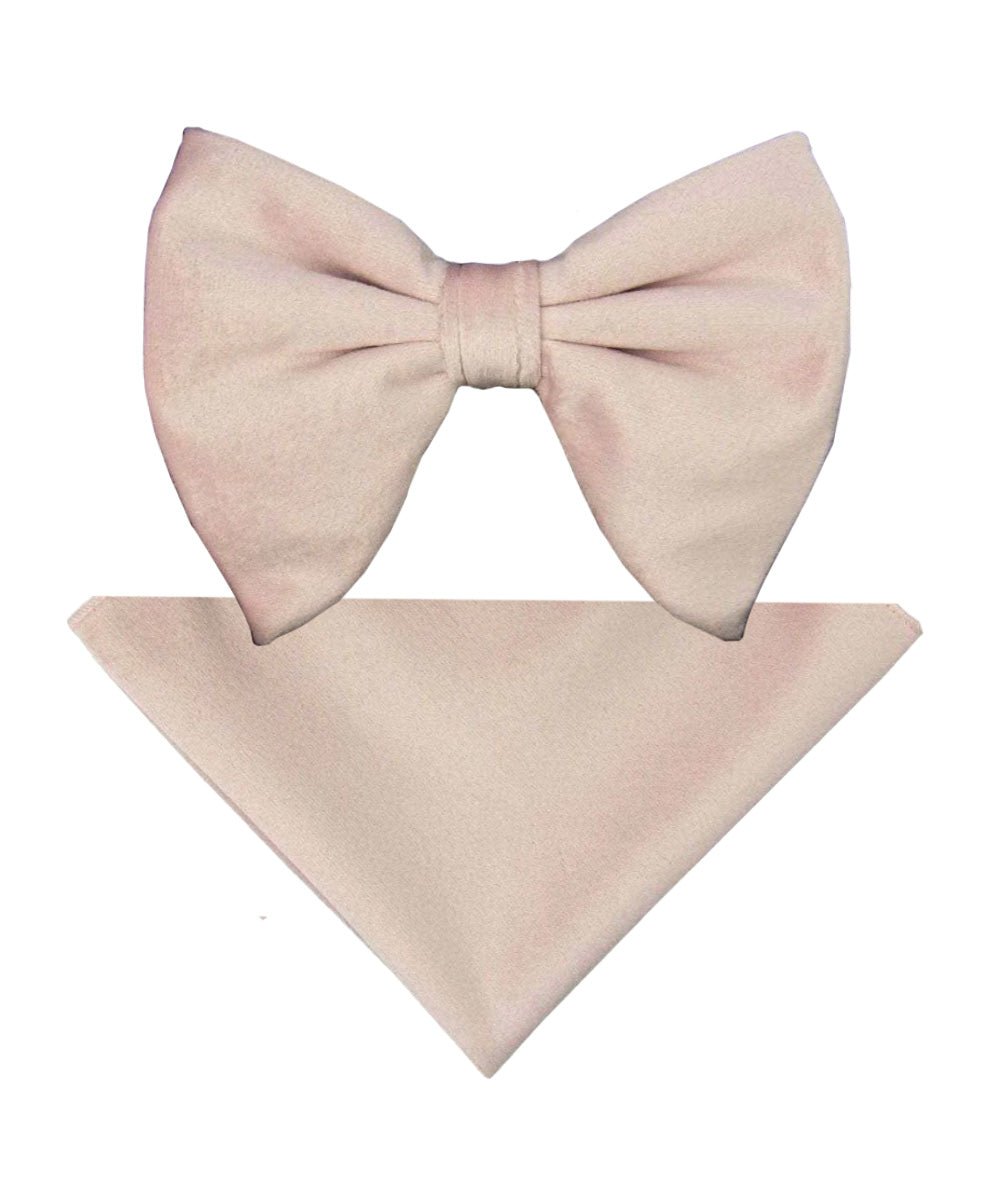Vittorio Farina Men's Velvet Teardrop Bow Tie & Pocket Square in Gift Box - Pink - Bow Tie & Pocket Square - Vittorio Farina