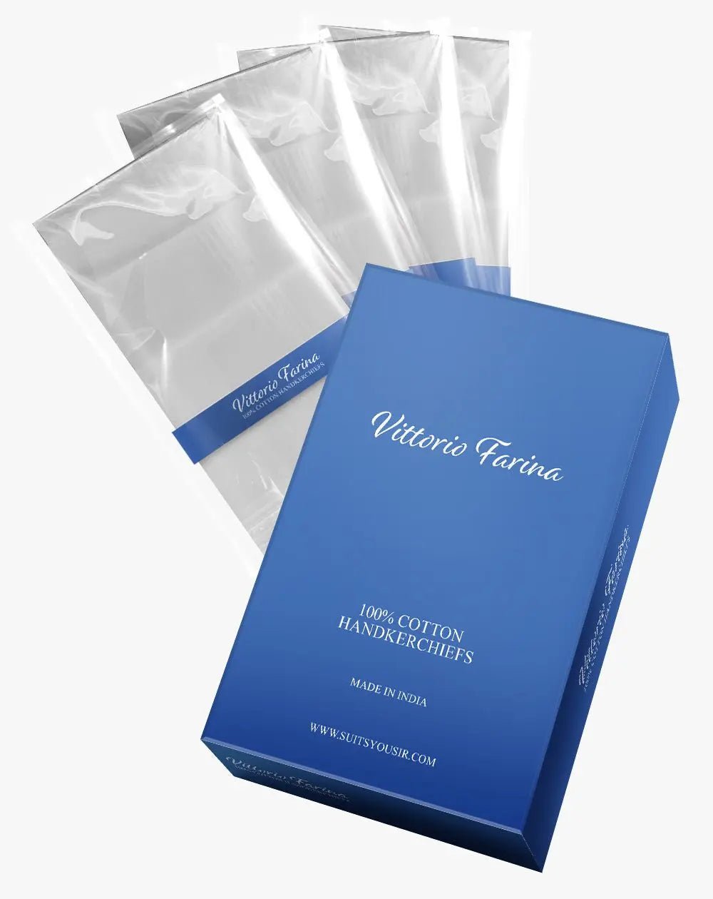 Vittorio Farina Men's White Cotton Handkerchiefs in Gift Box: 3, 6 & 12 Pack - 12 - Apparel Accessories - Vittorio Farina