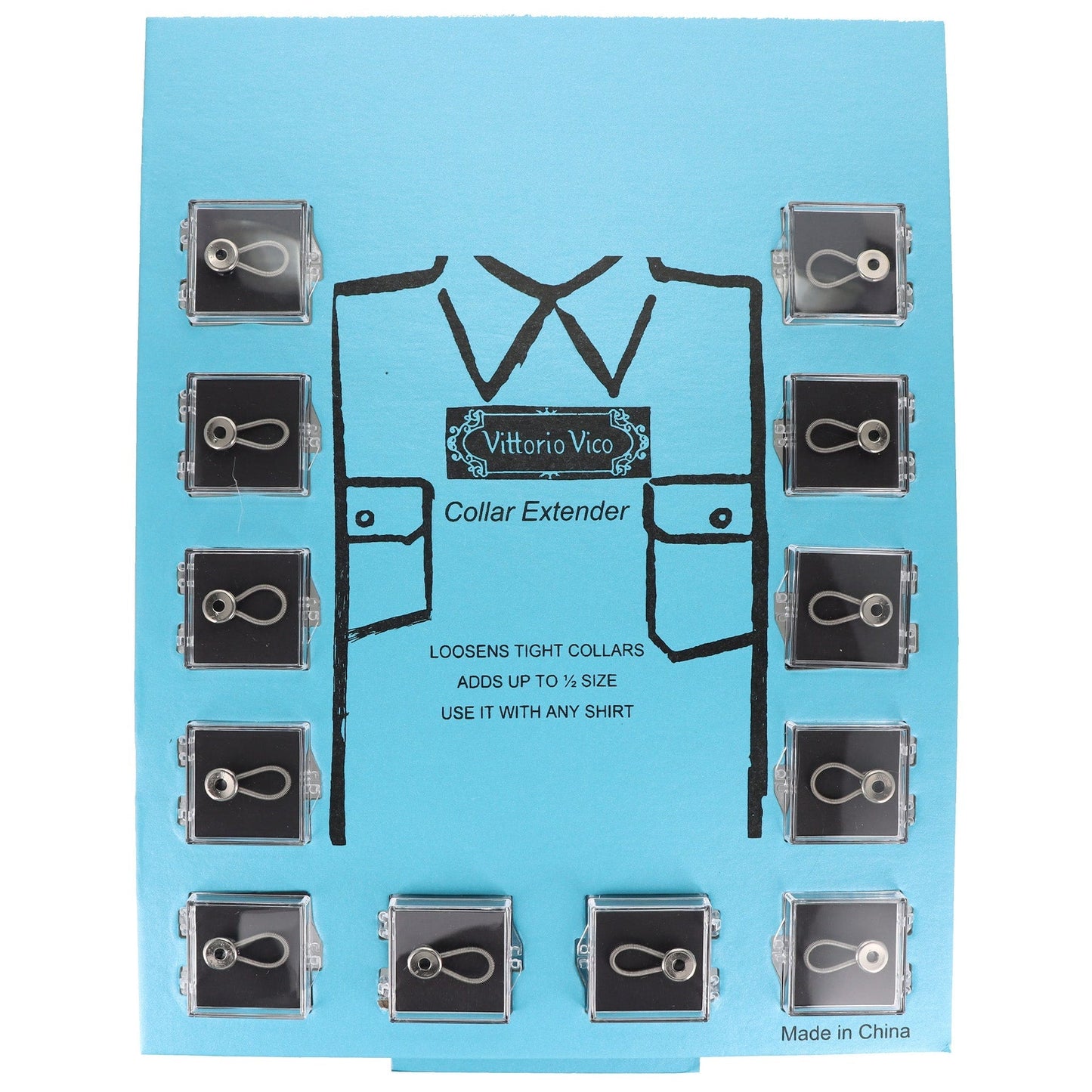 Vittorio Farina Men's WONDER Button Collar Extenders - 12 (Board) - Apparel Accessories - Vittorio Farina