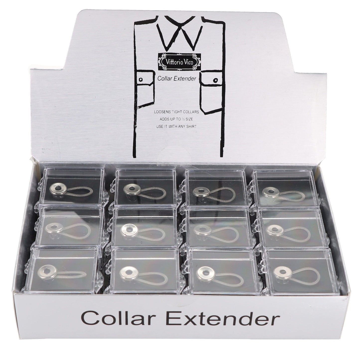 Vittorio Farina Men's WONDER Button Collar Extenders - 24 (Box) - Apparel Accessories - Vittorio Farina