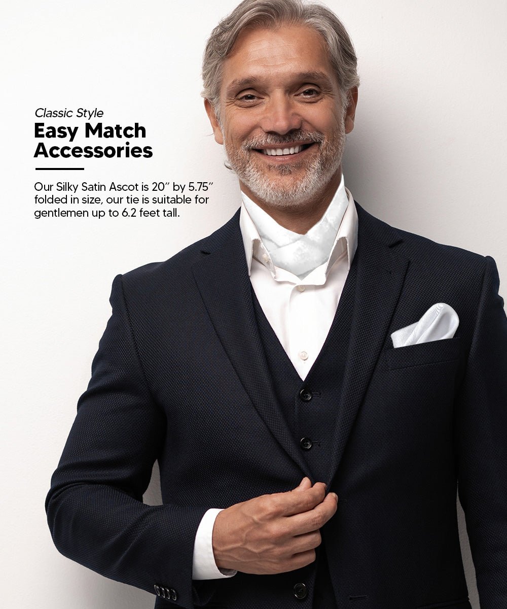 Vittorio Farina Men's Woven Paisley Ascot & Pocket Square - White - Ascot & Pocket Square - Vittorio Farina
