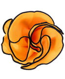 Vittorio Farina Round Satin Pocket Square with Embroidered Piping - Amber and Black - Pocket Square - Vittorio Farina
