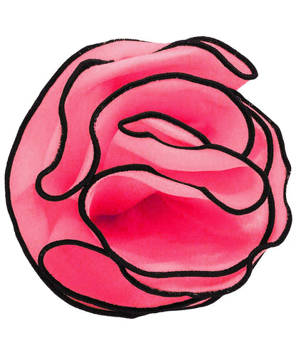 Vittorio Farina Round Satin Pocket Square with Embroidered Piping - Amber and Black - Pocket Square - Vittorio Farina