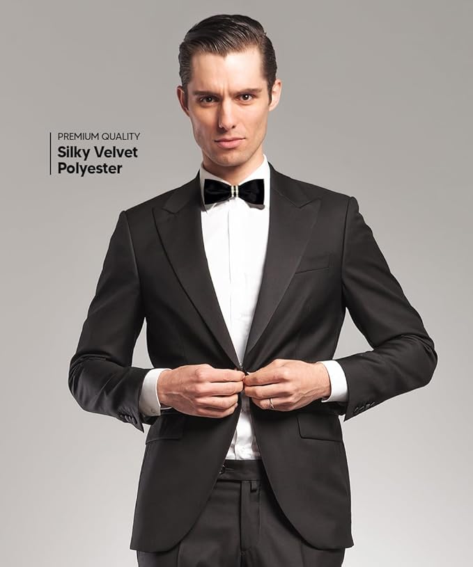 Vittorio Farina Velvet Bow Tie in Gift Box - Black - Bow Tie - Vittorio Farina