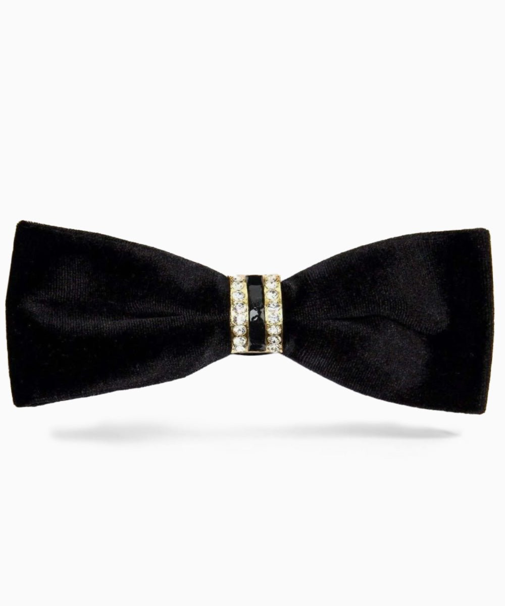 Vittorio Farina Velvet Bow Tie in Gift Box - Black - Bow Tie - Vittorio Farina