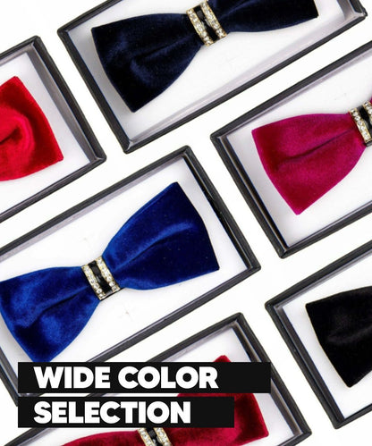 Vittorio Farina Velvet Bow Tie in Gift Box - Black - Bow Tie - Vittorio Farina