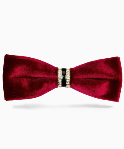 Vittorio Farina Velvet Bow Tie in Gift Box - Burgundy - Bow Tie - Vittorio Farina