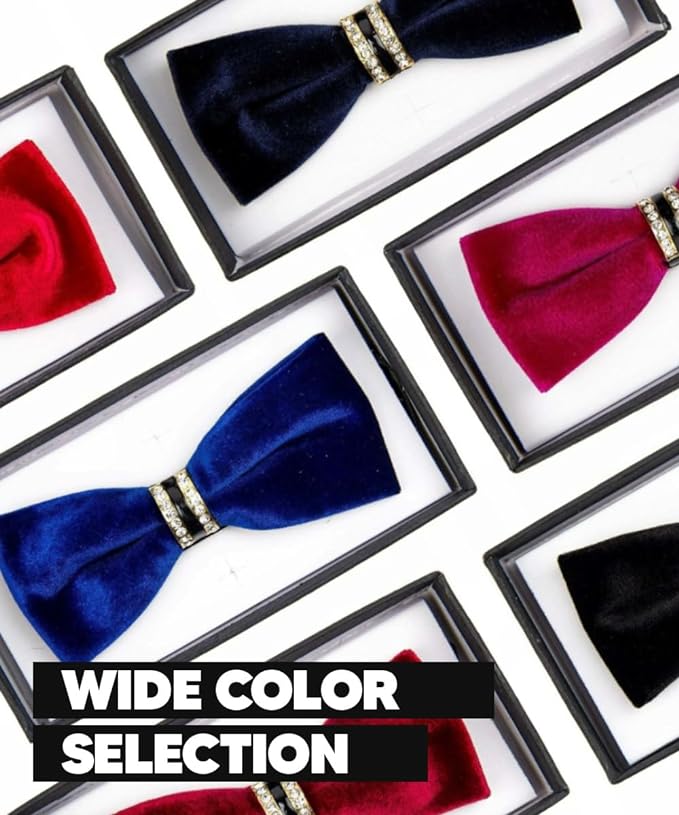 Vittorio Farina Velvet Bow Tie in Gift Box - Red - Bow Tie - Vittorio Farina