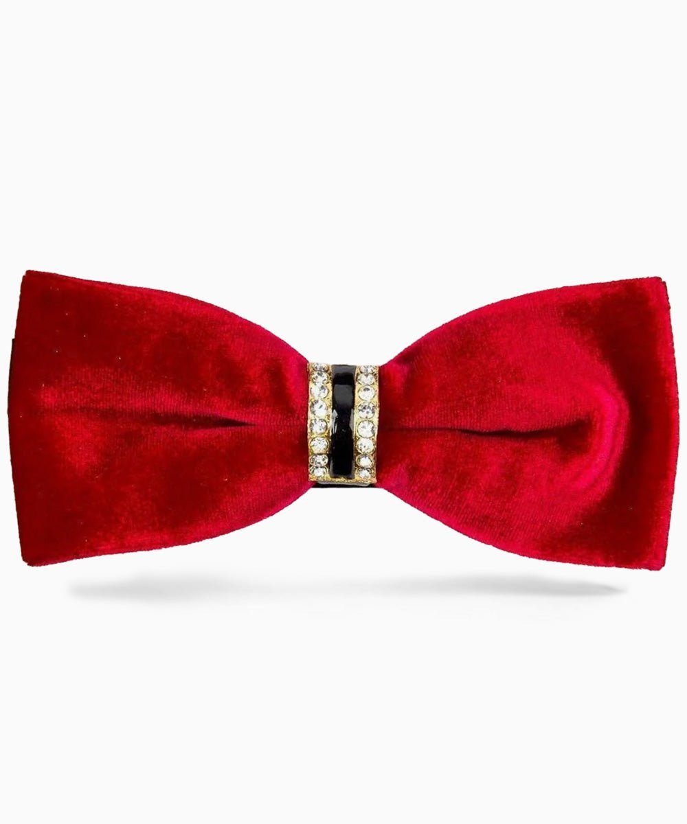 Vittorio Farina Velvet Bow Tie in Gift Box - Red - Bow Tie - Vittorio Farina