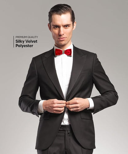 Vittorio Farina Velvet Bow Tie in Gift Box - Red - Bow Tie - Vittorio Farina