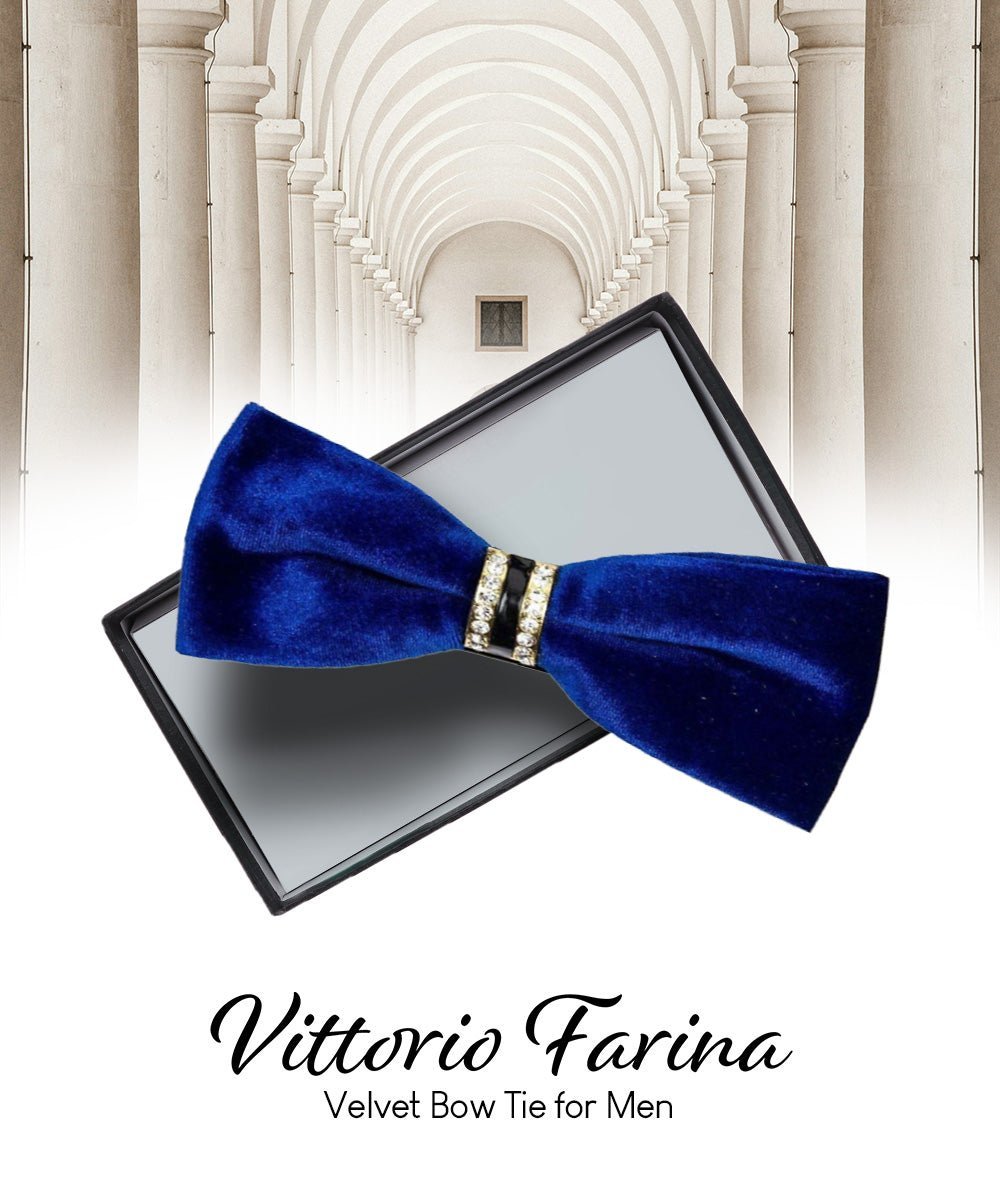 Vittorio Farina Velvet Bow Tie in Gift Box - Royal Blue - Bow Tie - Vittorio Farina