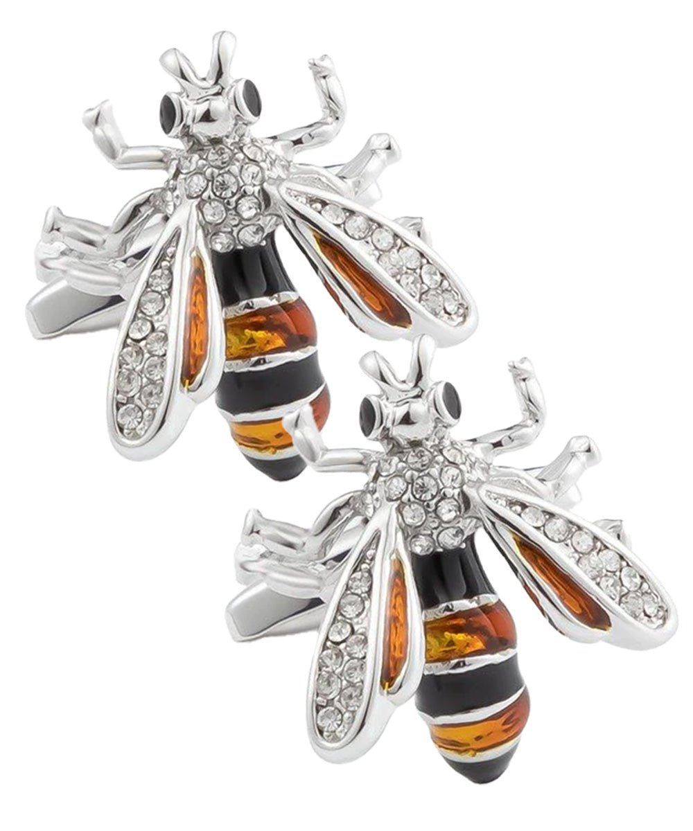 Vittorio Vico Animal Themed Cufflinks in Gift Box: CL36XX Series - Black and Gold Bee - Cufflinks - Vittorio Vico