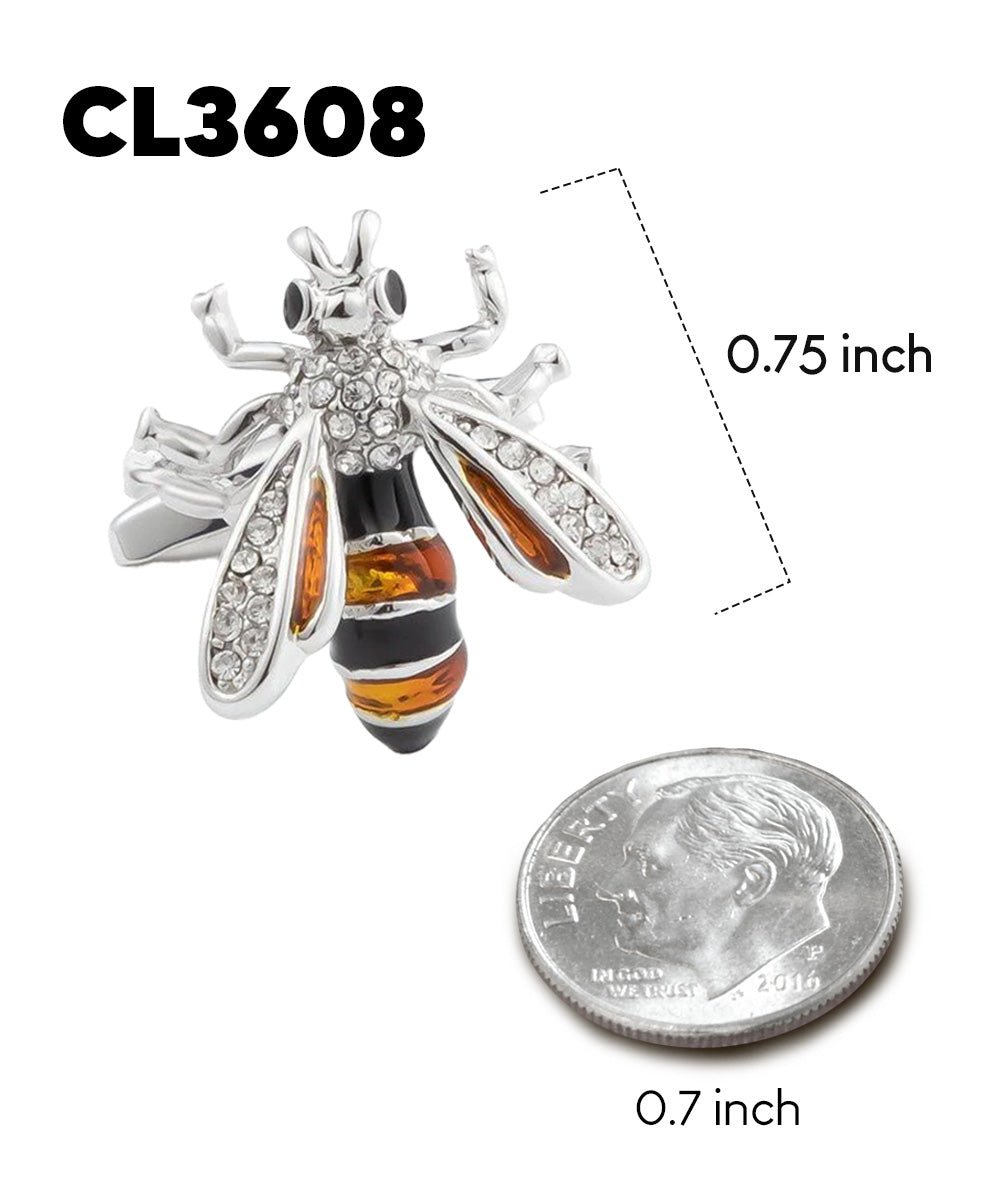 Vittorio Vico Animal Themed Cufflinks in Gift Box: CL36XX Series - Black and Gold Bee - Cufflinks - Vittorio Vico
