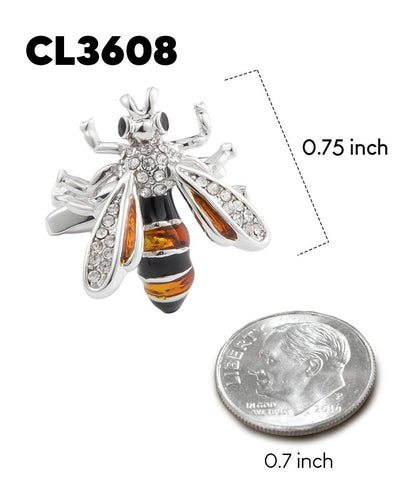 Vittorio Vico Animal Themed Cufflinks in Gift Box: CL36XX Series - Black and Gold Bee - Cufflinks - Vittorio Vico