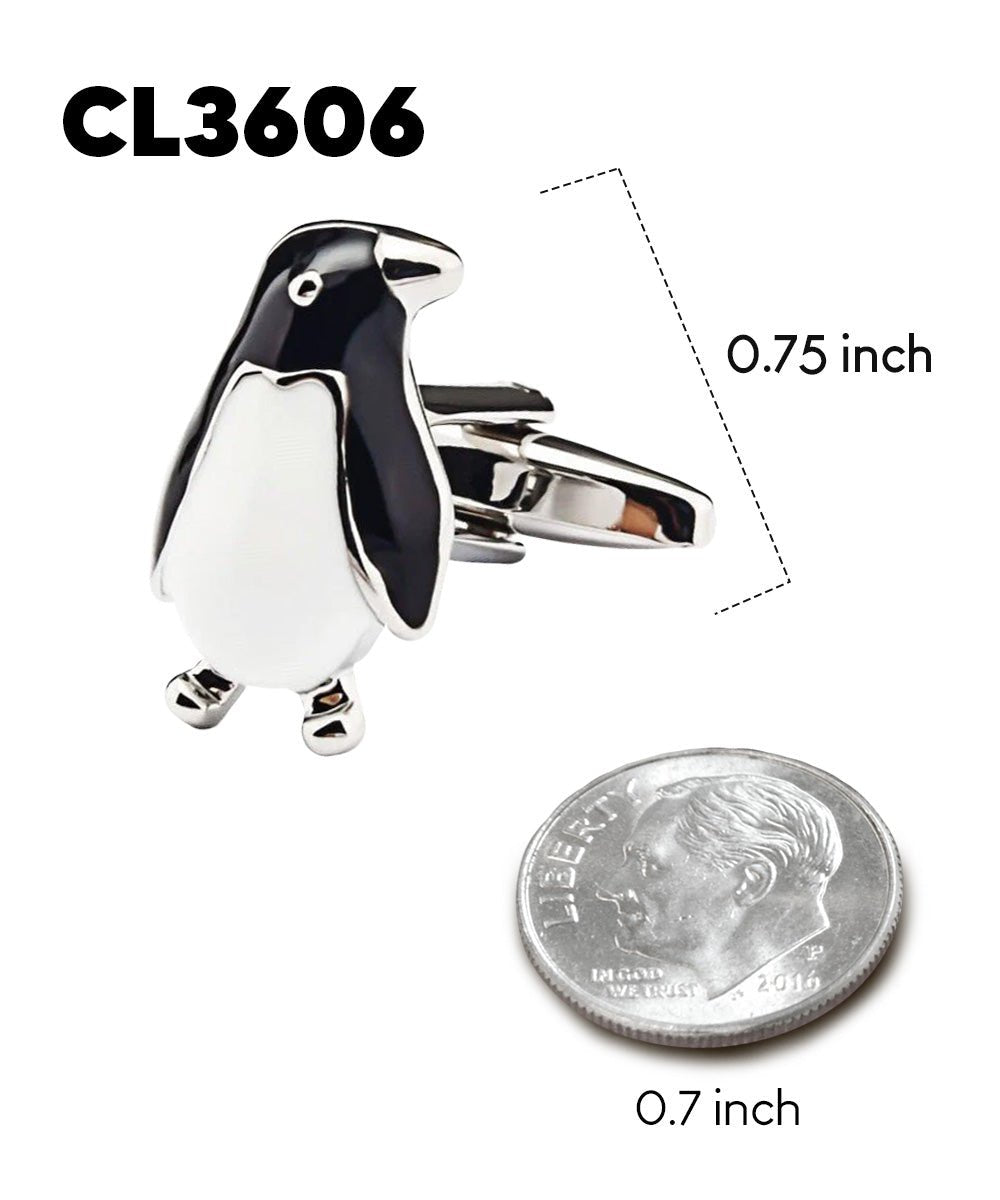 Vittorio Vico Animal Themed Cufflinks in Gift Box: CL36XX Series - Black and White Penguin - Cufflinks - Vittorio Vico