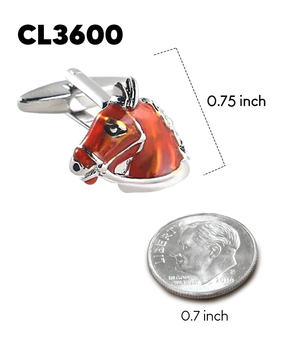 Vittorio Vico Animal Themed Cufflinks in Gift Box: CL36XX Series - Brown Horse Head - Cufflinks - Vittorio Vico