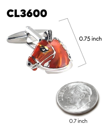 Vittorio Vico Animal Themed Cufflinks in Gift Box: CL36XX Series - Brown Horse Head - Cufflinks - Vittorio Vico